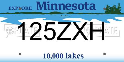125ZXH Minnesota License Plate