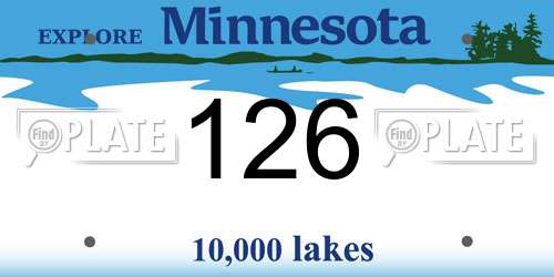 126 Minnesota License Plate