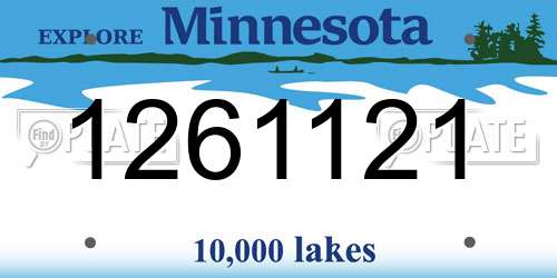 1261121 Minnesota License Plate
