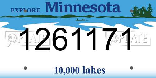 1261171 Minnesota License Plate