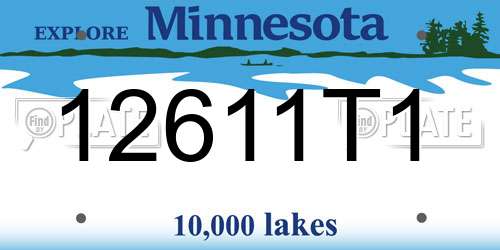 12611T1 Minnesota License Plate