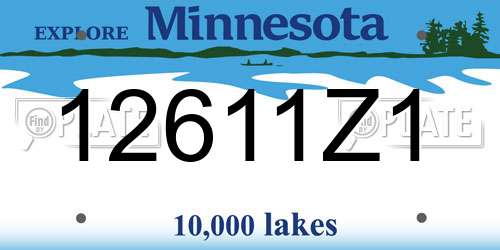12611Z1 Minnesota License Plate