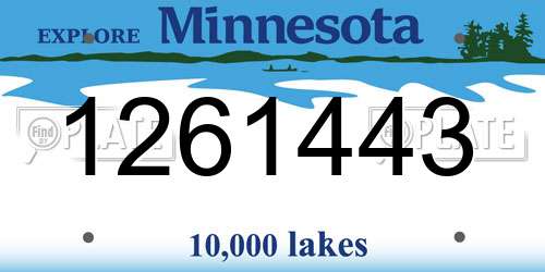 1261443 Minnesota License Plate