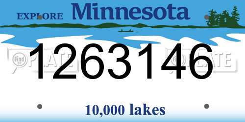 1263146 Minnesota License Plate