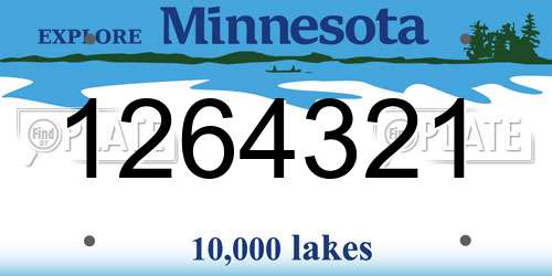 1264321 Minnesota License Plate