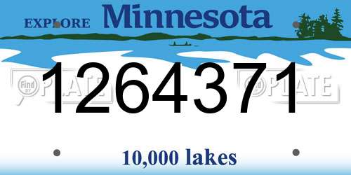 1264371 Minnesota License Plate
