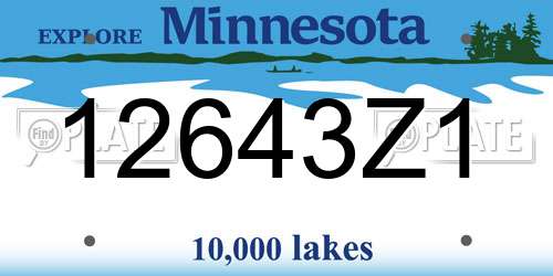 12643Z1 Minnesota License Plate