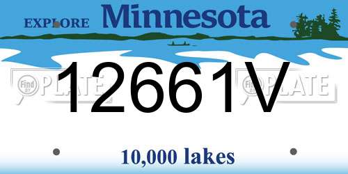12661V Minnesota License Plate