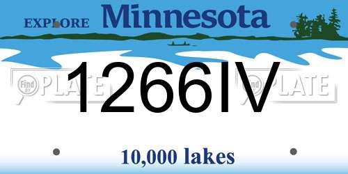 1266IV Minnesota License Plate
