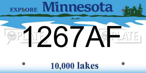 1267AF Minnesota License Plate