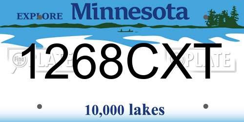1268CXT Minnesota License Plate