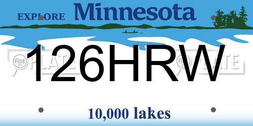 126HRW Minnesota License Plate