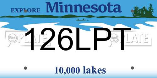 126LPT Minnesota License Plate