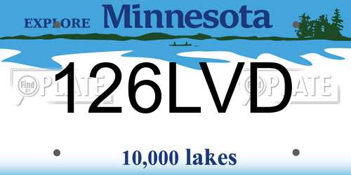 126LVD Minnesota License Plate