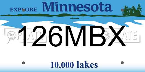 126MBX Minnesota License Plate