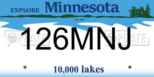 126MNJ Minnesota License Plate