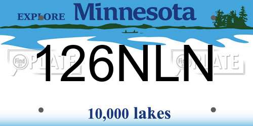 126NLN Minnesota License Plate