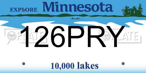 126PRY Minnesota License Plate