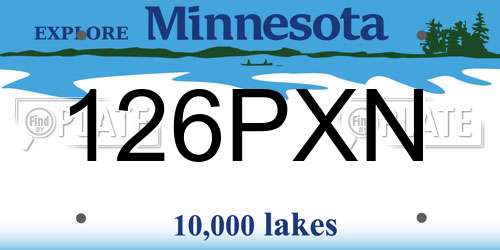 126PXN Minnesota License Plate