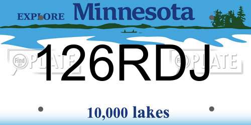 126RDJ Minnesota License Plate