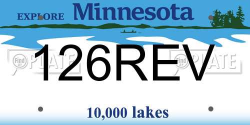 126REV Minnesota License Plate