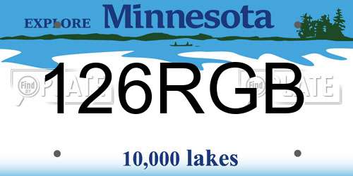 126RGB Minnesota License Plate