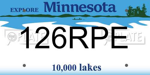 126RPE Minnesota License Plate