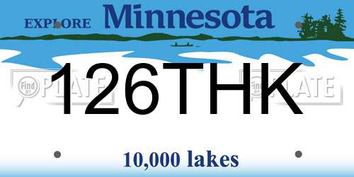 126THK Minnesota License Plate