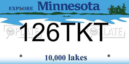 126TKT Minnesota License Plate
