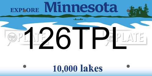 126TPL Minnesota License Plate