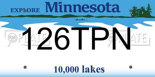 126TPN Minnesota License Plate