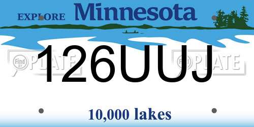 126UUJ Minnesota License Plate