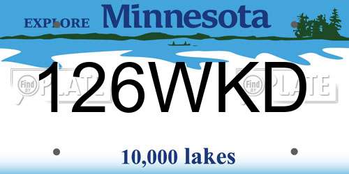 126WKD Minnesota License Plate