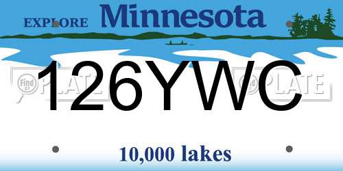126YWC Minnesota License Plate