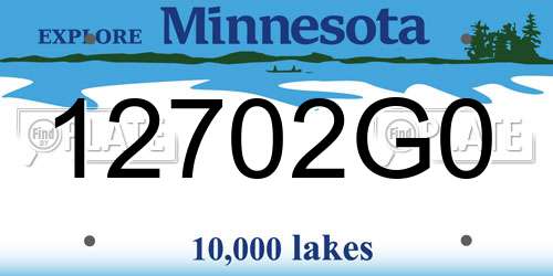 12702G0 Minnesota License Plate