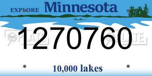 1270760 Minnesota License Plate