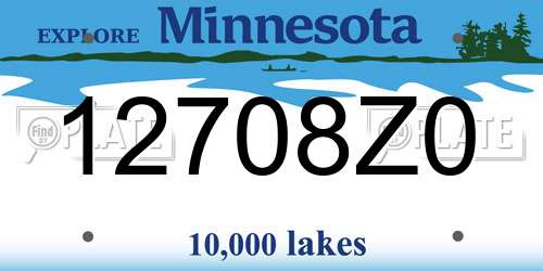 12708Z0 Minnesota License Plate