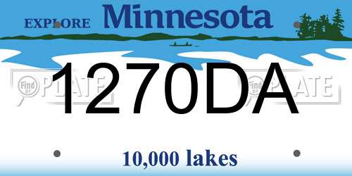 1270DA Minnesota License Plate