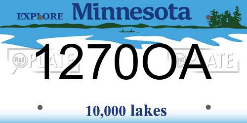 1270OA Minnesota License Plate