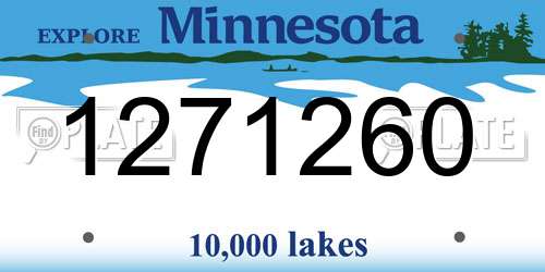 1271260 Minnesota License Plate