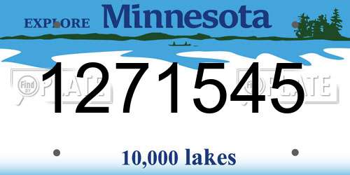 1271545 Minnesota License Plate