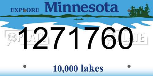 1271760 Minnesota License Plate
