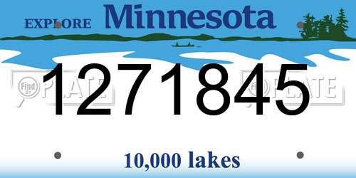 1271845 Minnesota License Plate