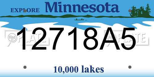 12718A5 Minnesota License Plate