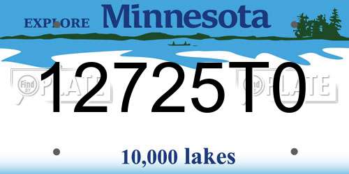 12725T0 Minnesota License Plate