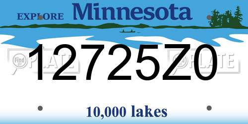 12725Z0 Minnesota License Plate