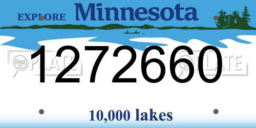 1272660 Minnesota License Plate