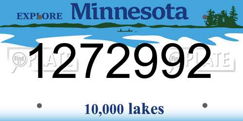 1272992 Minnesota License Plate