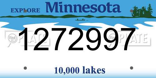 1272997 Minnesota License Plate