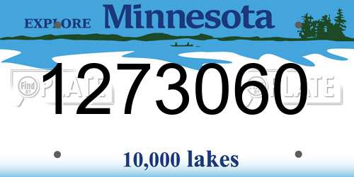 1273060 Minnesota License Plate
